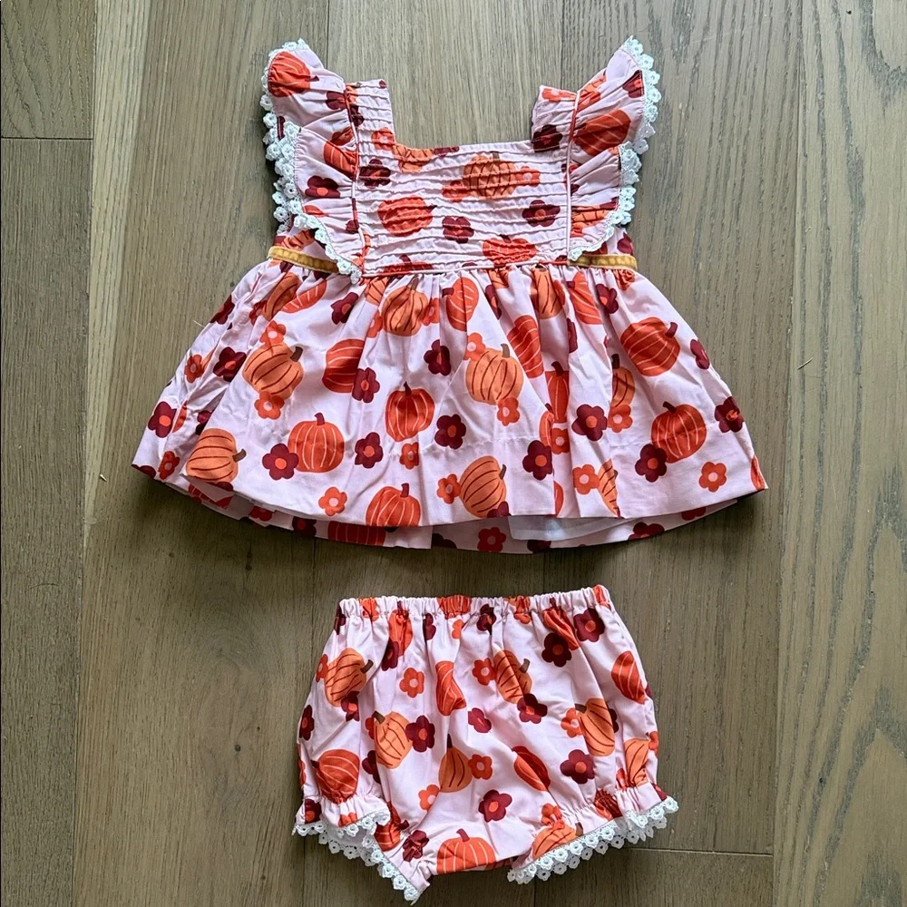 Floral Pink and Red Kids Dress Set